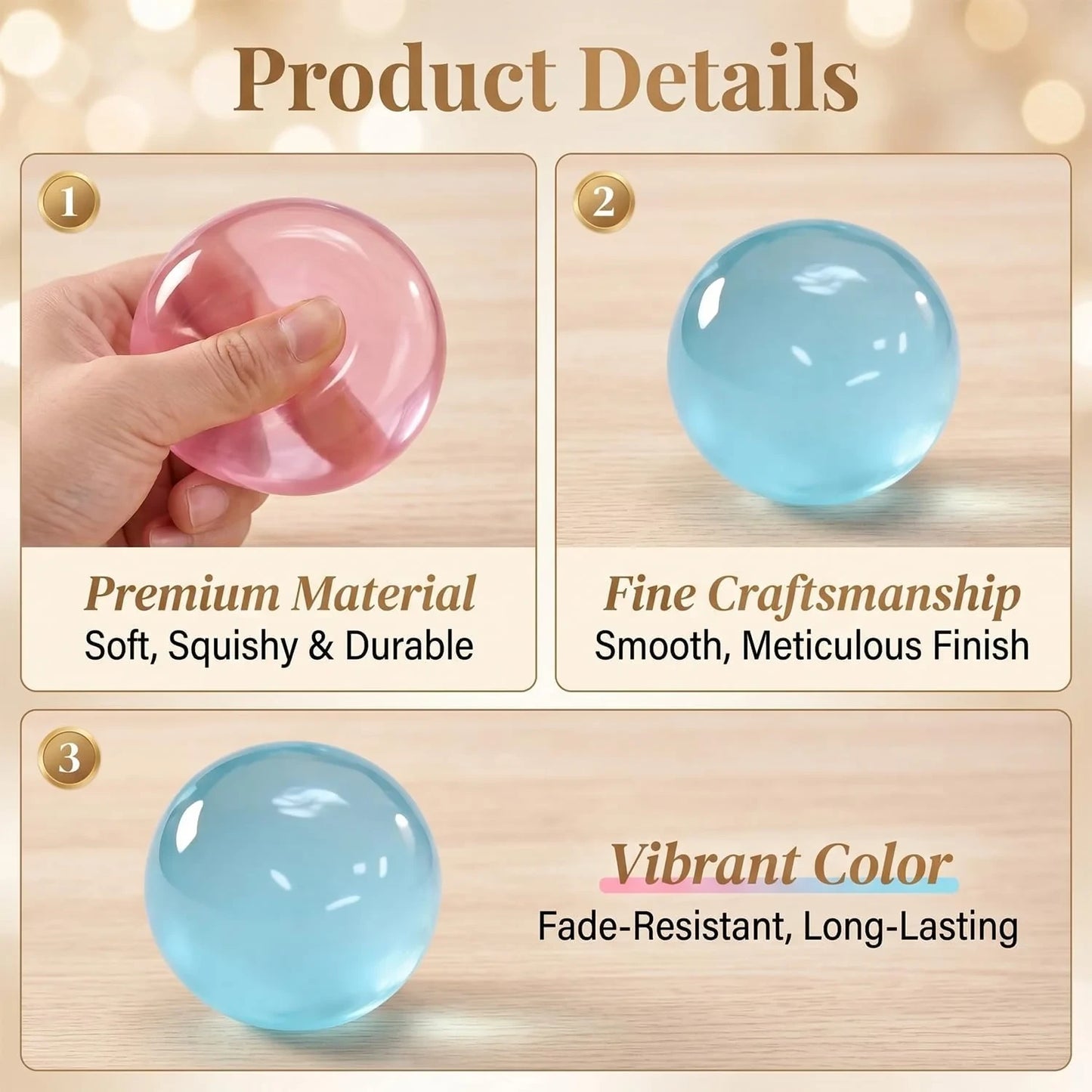 Coconut Oil Squishy, Coconut Oil Stress Ball – Super Soft, Handmade Slow Rising Fidget Squeeze Toy for Stress Relief, Squeeze the Stress Away (Blue+Pink)