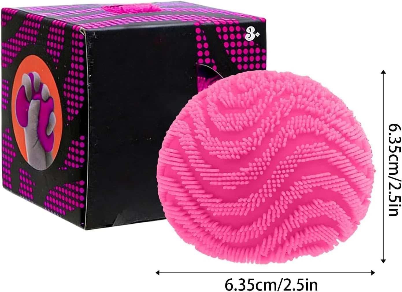 Fuzz Ball Squishy Stress Ball, Stress Fun Desk Fuzz Squeeze Ball, Plush Squeeze Ball for Desktop (Blue)