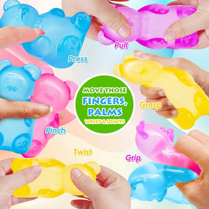 Fidget Toys Gummy Bear , Stress Cube Squishies Anxiety Stress Relief, Ice Squishy Stress Cube-Drop Malt Sugar Balls, Sensory Ball for Kids with Autism (Purple, 1)