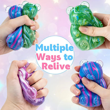 1Pc Gummy Bear Squishyies Fidget,Color Maltose Filled Squeeze Toys Slow Rising Squishy Stress Balls Adults Kids Party Favors,Classroom Prizes(Green)