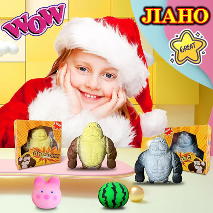JIAHO Squishy Watermelon Stress Balls for Kids and Adults, Fruit Dough Balls, Fidget Toys, Anxiety Relief Stretch Balls, Squishy Toys for Kids Prizes, Party Favors | Change Color Squeeze Ball