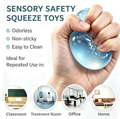 Blue Coconut Oil Stress Ball, Coconut Oil Squishy Ball, Squishy Coconut Oil Stress Ball & Coconut Oil Squishy, Blue Slow Rising Squeeze Toy, Anxiety Relief Fidget, for Office & Daily Use