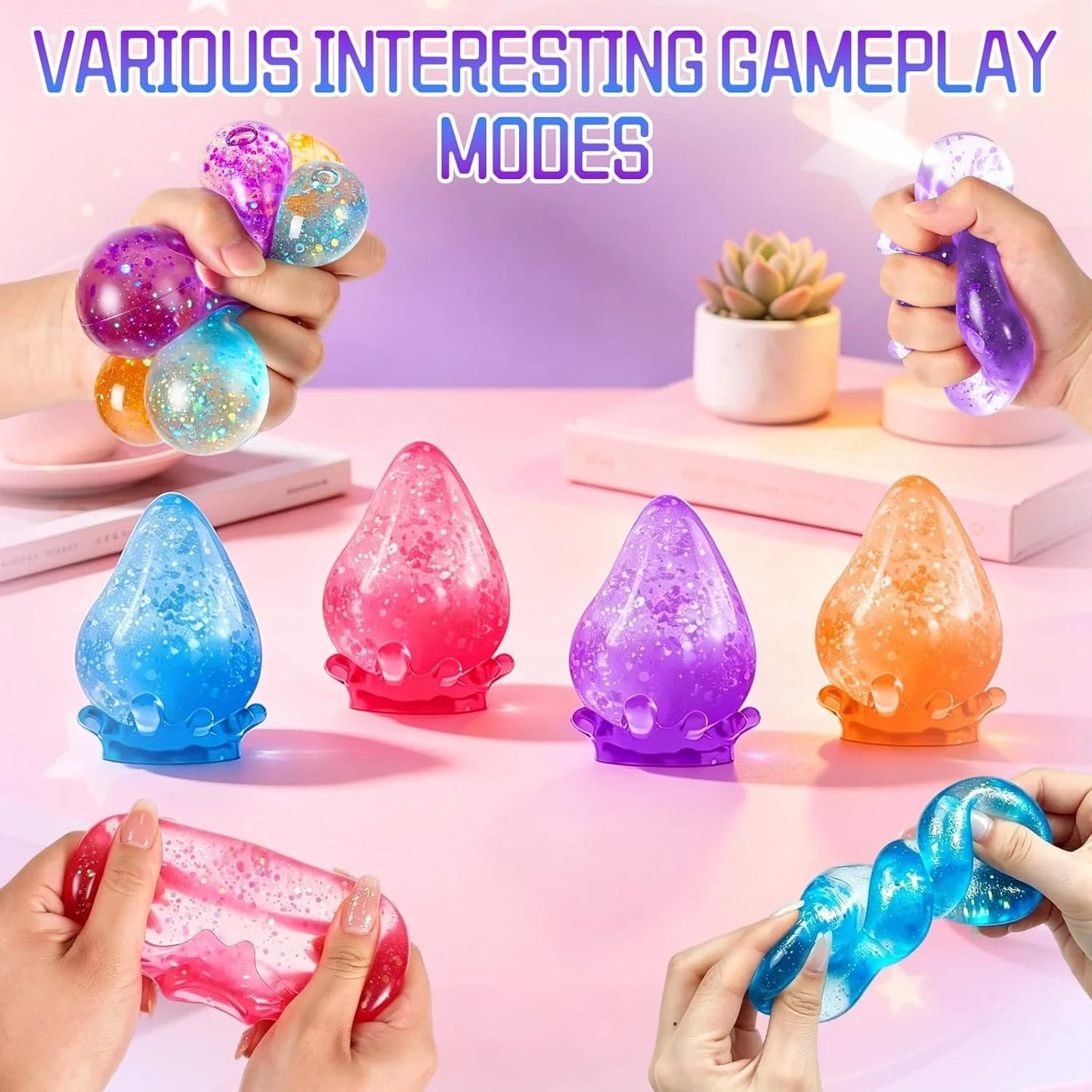 Dream Squishy Drop Stress Ball,Water Drop Fidget Stress Ball, Malt Sugar Balls Sensory for Relief Anxiety,Suitable As Birthday Gifts,, Or Rewards (Orange)