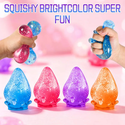 Dream Squishy Drop Stress Ball,Water Drop Fidget Stress Ball, Malt Sugar Balls Sensory for Relief Anxiety,Suitable As Birthday Gifts,, Or Rewards (Orange)