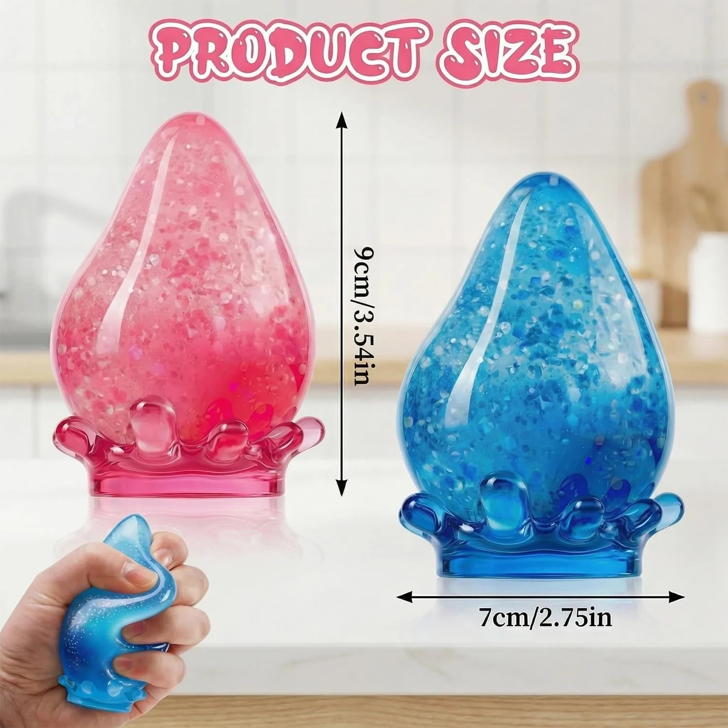 Water Drop Squeeze Squishies, Dream Squishy Drop Squishy Stress Ball, Soft Fidget Stress Ball, 2026 New Slow Rise Relief Fidget Sensory for Anxiety Stress Easter Party Favors (Pink)