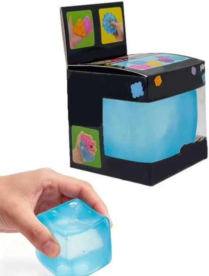 Ice Cube Squishy Stress Balls, Premium Big Block Fidget Cube, Soft Maltose Slow Rising Sensory Toy, Durable Squeeze Anxiety Relief Desk Toys Gift for Birthday (Blue) - US 9109