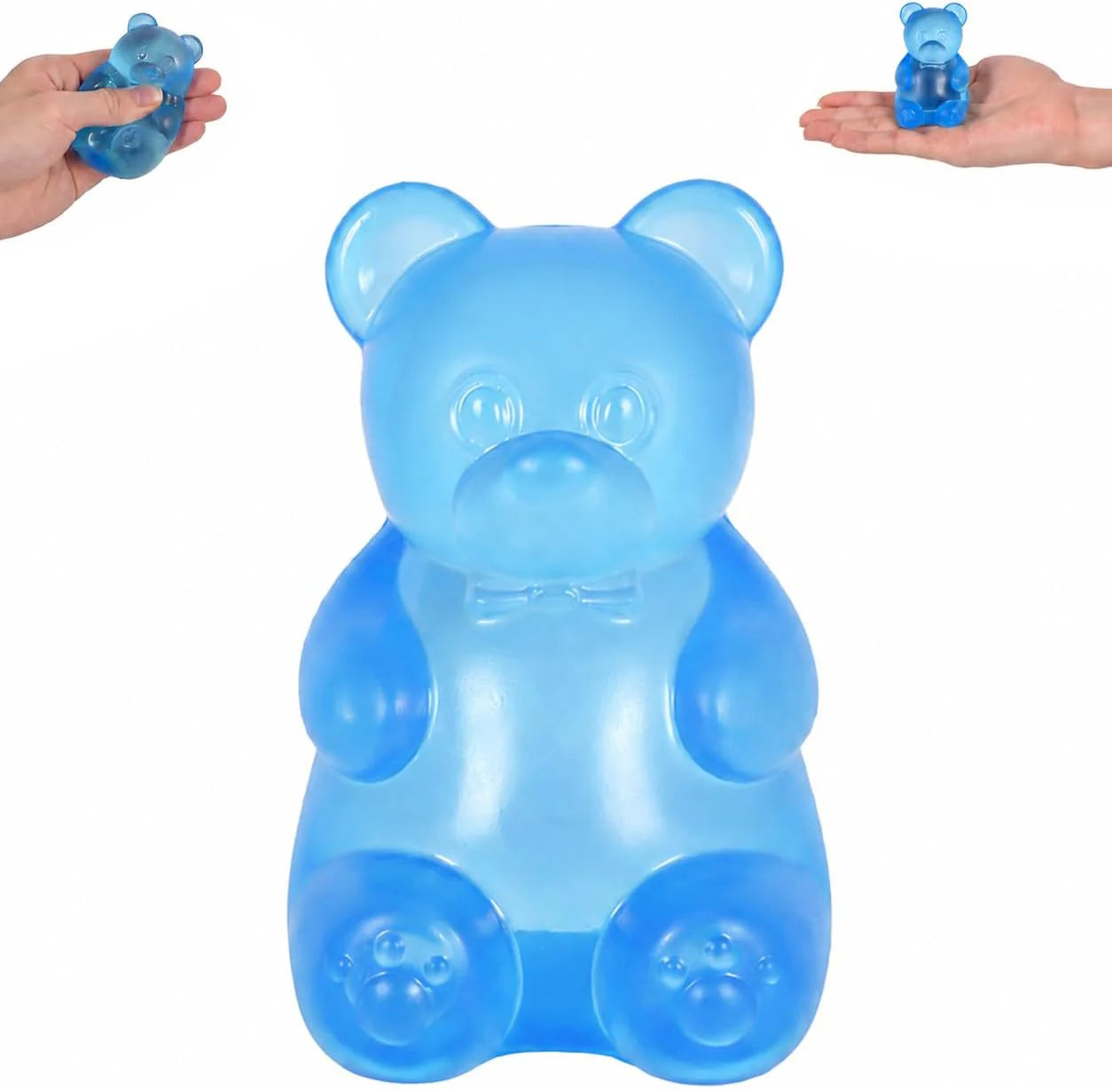 Bear Squishy Toy for Kids Ages 3+ & Adults, Slow Rising Gummy Bear Squeeze Toy, Soft High-Density Foam Sensory Bear for Desk, Classroom, Home & Office(Blue) - US 2215