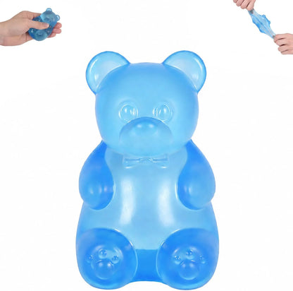 Gummy Bear Squishy Toy for Kids Ages 3+ & Adults, Slow Rising Squeeze Bear, Soft High-Density Handheld Sensory Toy, Cute Party Favor, Classroom Prize & Desk Toy (Blue) - US 9086