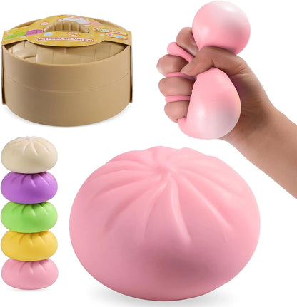 Dumpling Squishy Mystery Box, Mystery Dumpling Squishy Squeeze Stress Balls for Kids & Adults, Sensory Fidget Toys for Anxiety Relief, Crazy Fun Dumplings Ideal Gift for Boys,Girls,Teens(Pink) - US 6188