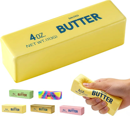 Butter Squishy, Soft Scented Fidget Squishy, Butter Squishy Toy, Cream Scented Butter Squeeze Toy，Slow Rising Butter Stick Stress Relief Toy for Relaxation,Office Desk Decor (Yellow) - US 8013