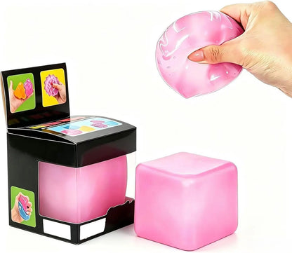 Relief High Density Ice Squeeze Ball, Ice Cube SqueezeToy,Adults Sensory Fidget for Stress Relief,Focus (Pink) - US 5498