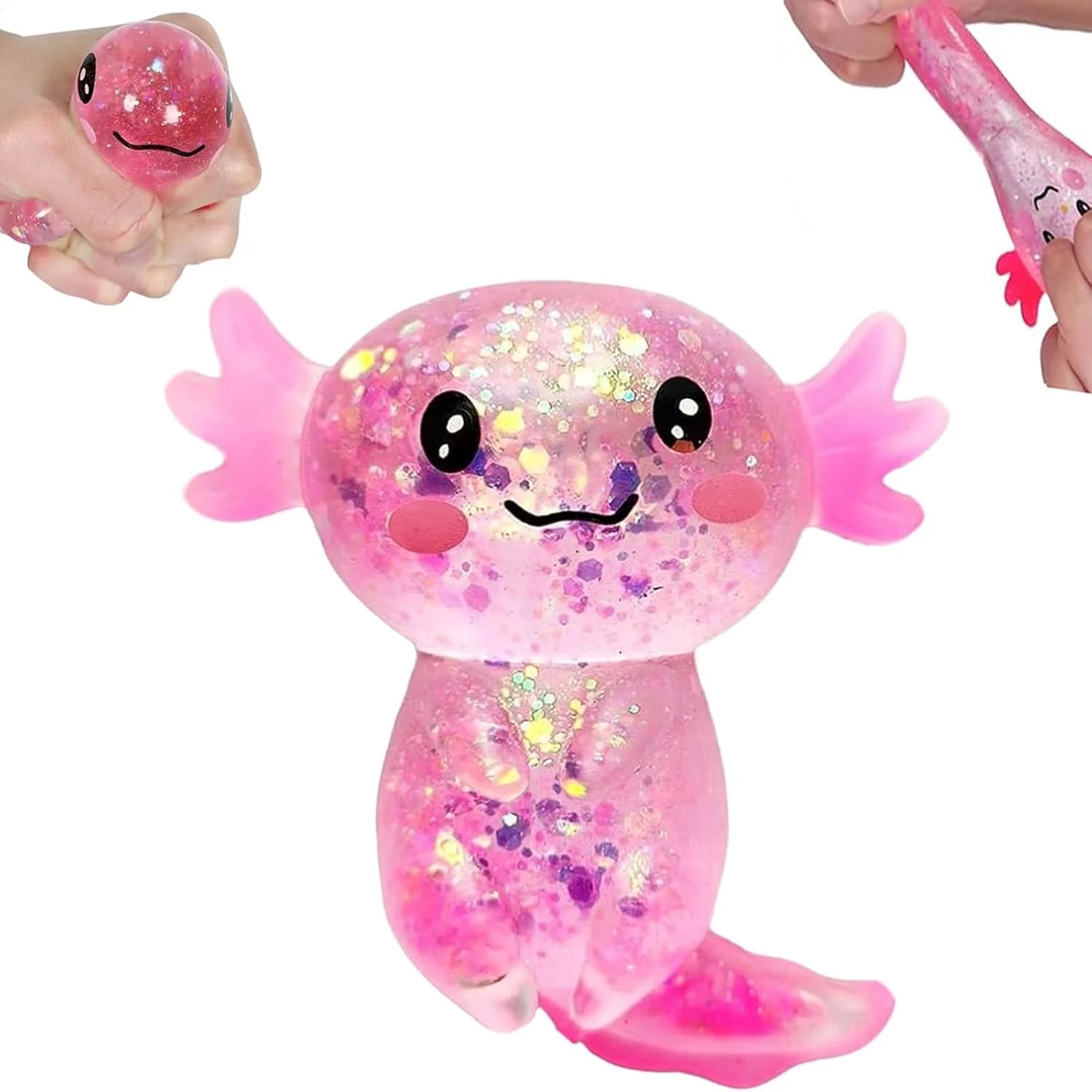 Axolotl Squishy Toy for Kids Ages 3+ & Adults, Slow Rising Sensory Fidget Toy, Cute Squeeze Toy for Party Favors, Classroom Rewards & Gifts(Pink) - US 6947