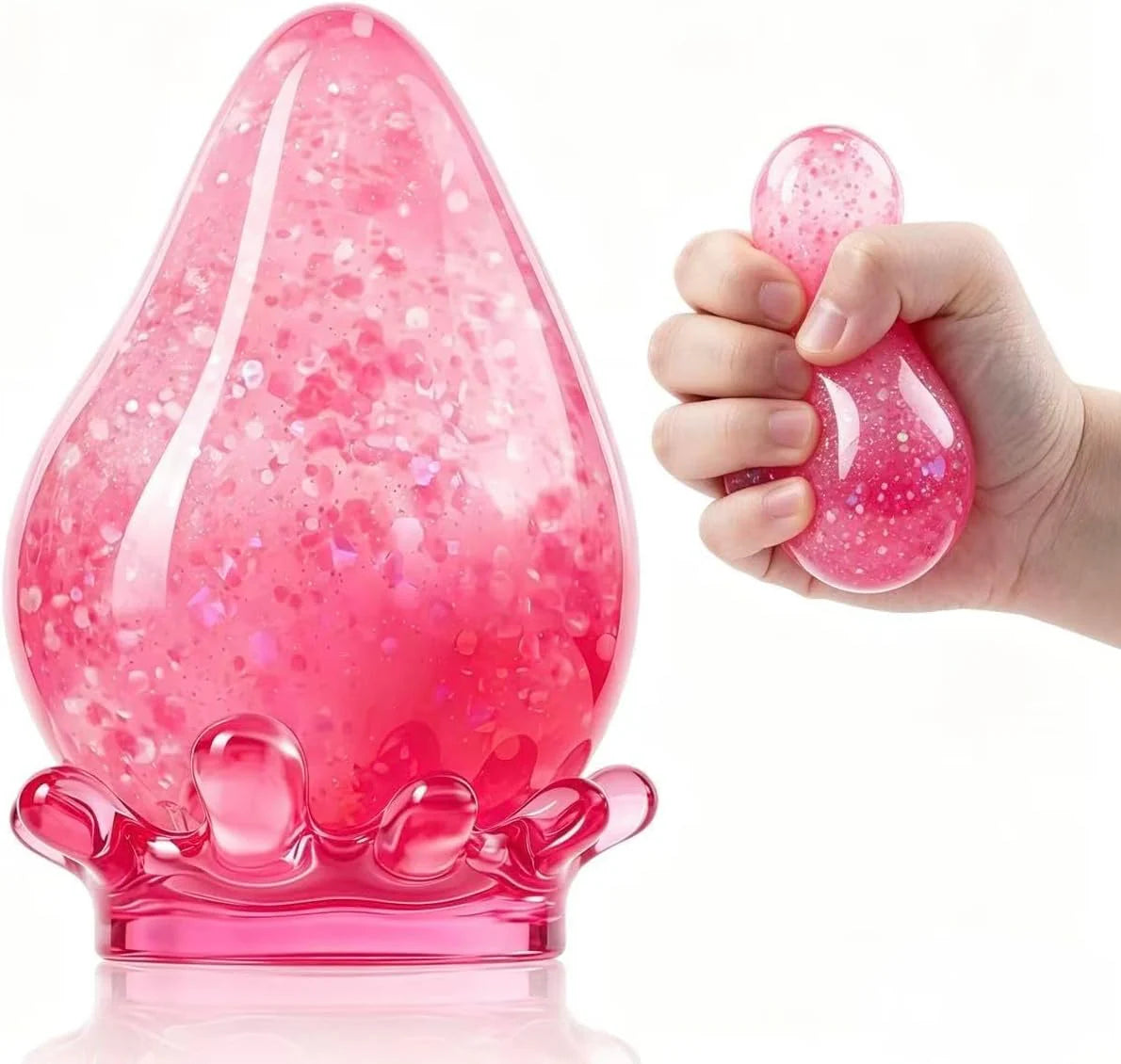 Water Drop Squeeze Squishies, Dream Squishy Drop Squishy Stress Ball,Drop Gifts for Anxiety Relief Office Easter Birthday (Pink) - US 5536