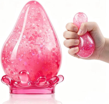 Water Drop Squeeze Squishies, Dream Squishy Drop Squishy Stress Ball,Drop Gifts for Anxiety Relief Office Easter Birthday (Pink) - US 5536