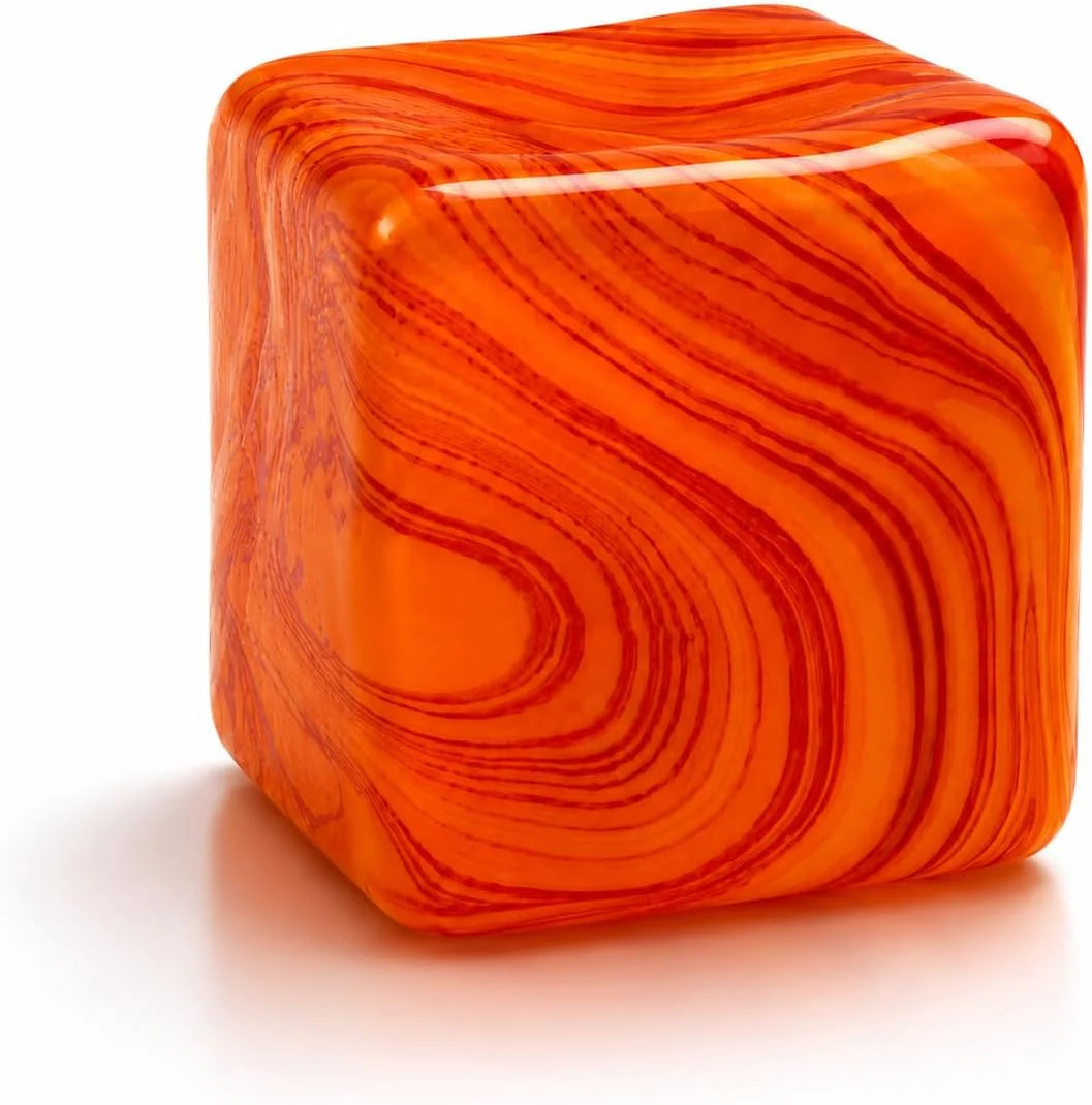 Jiezipaeasy Ice Cube Stress Ball 5cm(1.98", Marble Veined Squishy Fidget Toy for Adults & Kids, Soft Slow Rebound Sensory Toy for Stress & Anxiety Relief, Stretchy Non-Sticky Desk Toy (Orange) - US 6345