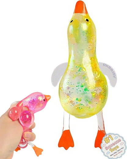 Cute Duck Sugar Squishy Stress Ball, Ultra Soft Slow Rise Sensory Fidget Toy, Stretchy Anxiety Relief Squeeze Ball for Adults, Moldable Decompression Dough Stress Balls, Easter Gift(Yellow) - US 2211
