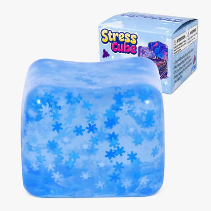 Squishy Ice Cube Fidget Toy 2.75inch/7cm, Sugar Ball Squishy Cube for Kids Adults, Soft Squishies Stress Relief Sensory Toy for Autism, Classroom Prize Toy Party Favor - US 9196