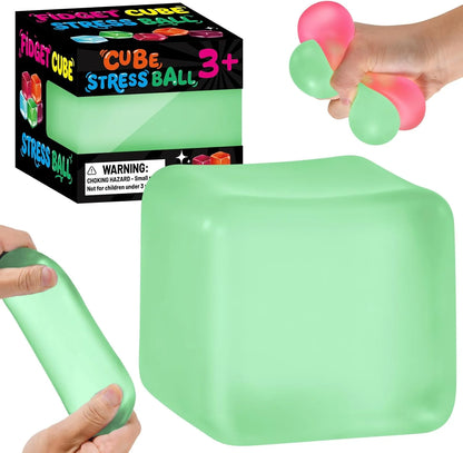 Stress Cube Squishy Fidget Toys, Slow Rising Ice Cube Sensory Stress Balls for Kids Adults Anxiety Relief Squeeze Toy for Classroom Prizes Party Favors (Light Green) - US 9814