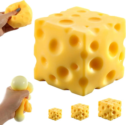 Cheese Squishy (6cm),Cheese Block Squeeze Toy,Squishies Stress Relief Fidget Toys,Stocking Stuffer Novelty Birthday Gifts for Kids Teens Boys Girls (2.4 inch) - US 9695