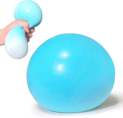 4 Inch Giant Squeeze Stress Balls for Kids and Adults - Jumbo Squishy Dough Ball, Squishy Sensory Toys for Kids Party Favors, Goodie Bag Stuffers, Squeeze Stress Toys for Anxiety Relief (Blue) - US 1220