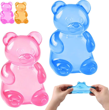 Stress Bear Squishy Balls, Bear Squishy Stress Relief Squeeze Balls, Gummy Bear Squishy for Valentines Day Gifts Birthday Gifts Party Favors (Blue + Pink) - US 1853