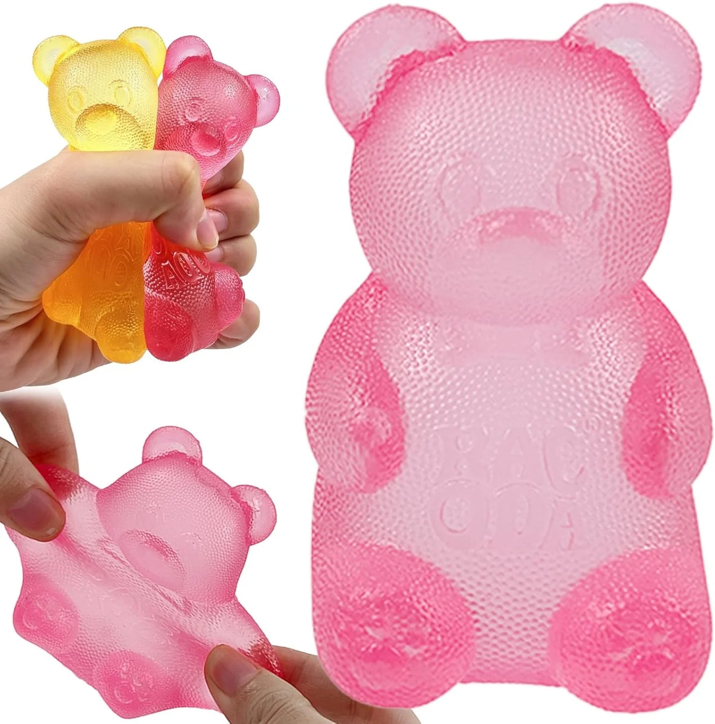 Pink Stretch Filled Squeeze Toys for Sensory Play，Maltose Bear & Sugar Ball Designs, Squishies Anxiety Relief & Focus Toy, Sensory Fidget Toys for Adults, Kids, Slow Rising Squishy Stress Balls - US 7185