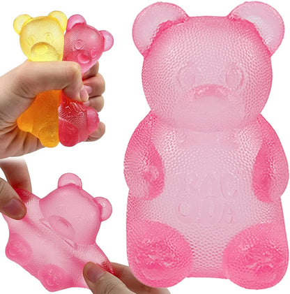 Pink Stretch Filled Squeeze Toys for Sensory Play，Maltose Bear & Sugar Ball Designs, Squishies Anxiety Relief & Focus Toy, Sensory Fidget Toys for Adults, Kids, Slow Rising Squishy Stress Balls - US 7185