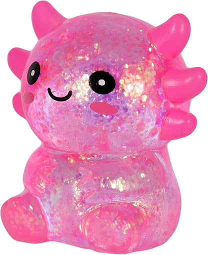 Axolotl Squishy Stress Toy – Cute Sitting Axolotl Fidget Toy Soft Squeeze Sensory Toy for Kids & Adults, Anxiety Relief Desk Toy, Party Favor (Pink) - US 4419