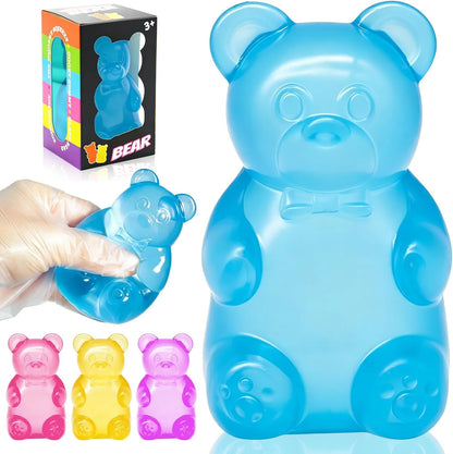 Bear Squishy Toy, Slow Rising Stress Relief Sugar Squeeze Toys for Kids & Adults, High Density Sensory Stress Balls, Stocking Stuffers, Birthday Party Favors, Anxiety Relief Toys for Boys Girls (Blue) - US 6600