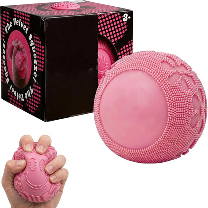 Fuzz Ball Squishy Stress Ball Toy，Fuzzball Squishy，Soft Fidget Toy for Anxiety Relief, Sensory Squishy Ball Calming Tactile Grip for Soft Stress Relief Ball for Kids and Adults (Pink) - US 7252