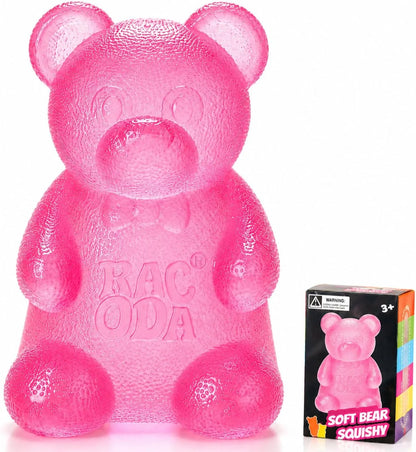 Taba Bear Squishy Fidget Toys,Stress Ball for Anxiety Stress Relief,Squishies Sensory Toy for Adults Kids Teens,Pink Squeeze Toys for Classroom Prize, Birthday Gifts Party Favors - US 1224