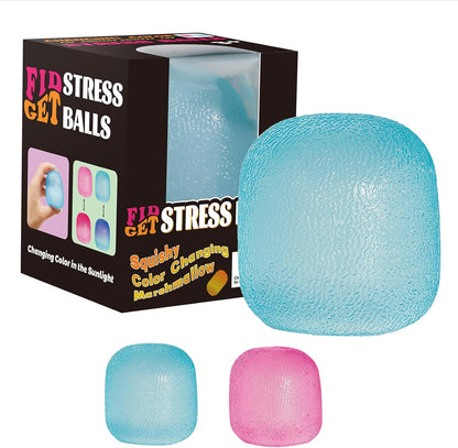 Fidget Toys Stress Balls for Kids & Adults - Changes Color in The Sun - Malt Sugar Squishy Fidget Toys - Slow Rise Gel Ball - Stretchy Squeeze Stress Relief Balls for Anxiety - US 5136