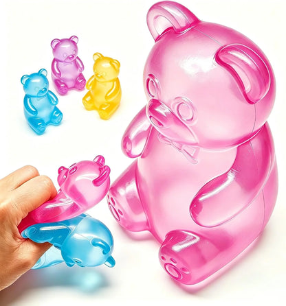 Fidget Toys Squishy Gummy Bear, Stress Cube Squishies Anxiety Stress Relief, Ice Squishy Stress Cube-Drop Malt Sugar Balls, Sensory Ball for Kids with Autism - US 6162