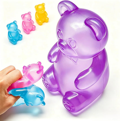 Fidget Toys Gummy Bear , Stress Cube Squishies Anxiety Stress Relief, Ice Squishy Stress Cube-Drop Malt Sugar Balls, Sensory Ball for Kids with Autism (Purple, 1) - US 7075