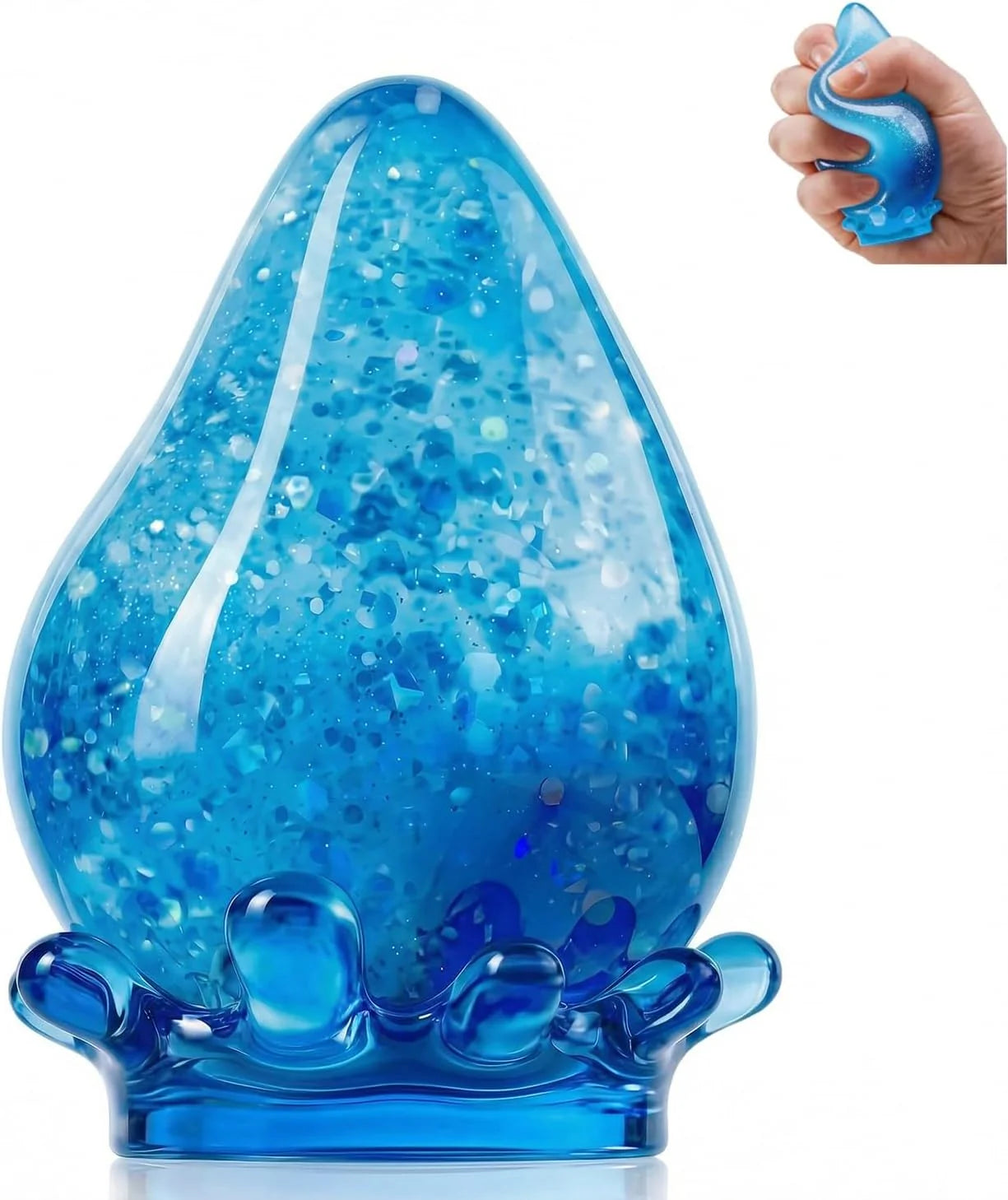 Water Drop Squeeze Squishies, Dream Squishy Drop Squishy Stress Ball, Soft Fidget Stress Ball, 2026 New Slow Rise Relief Fidget Sensory for Anxiety Stress Easter Party Favors (Blue) - US 9670