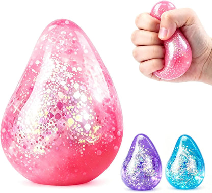 Dream Squishy Drop Fidget Toys Adults, Water Drop Squeeze Toy for Stress Relief, Slow Rising Squishies Sensory Toys with Autism, Malt Sugar Balls Gel Filled Party Favors - Pink - US 8654