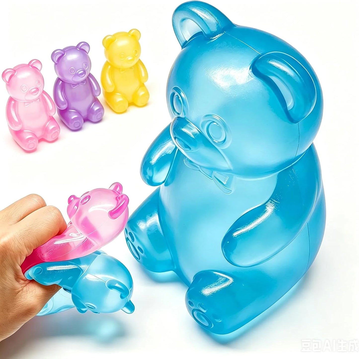 Fidget Toys Squishy Gummy Bear, Stress Cube Squishies Anxiety Stress Relief, Ice Squishy Stress Cube-Drop Malt Sugar Balls, Sensory Ball for Kids with Autism - US 6332