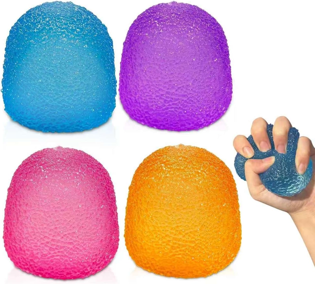 4PCS Gumdrop Squishy,Stress Balls Fidget Toys for Kids and Adults, Super Solid Sugar Balls for Classroom Prize Favors Sensory Toys for Kids with Autism - US 1553