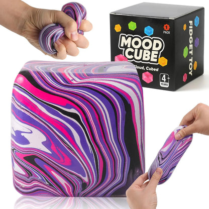 Stress Balls, Squishy Stress Cube for Kids Adults, Squishy Slow Rising Fidget Cube Sensory Toys for Anxiety Stress Relief, High Density Ice Squeeze Ball Cubes for Adults Kids. (Purple) - US 1864