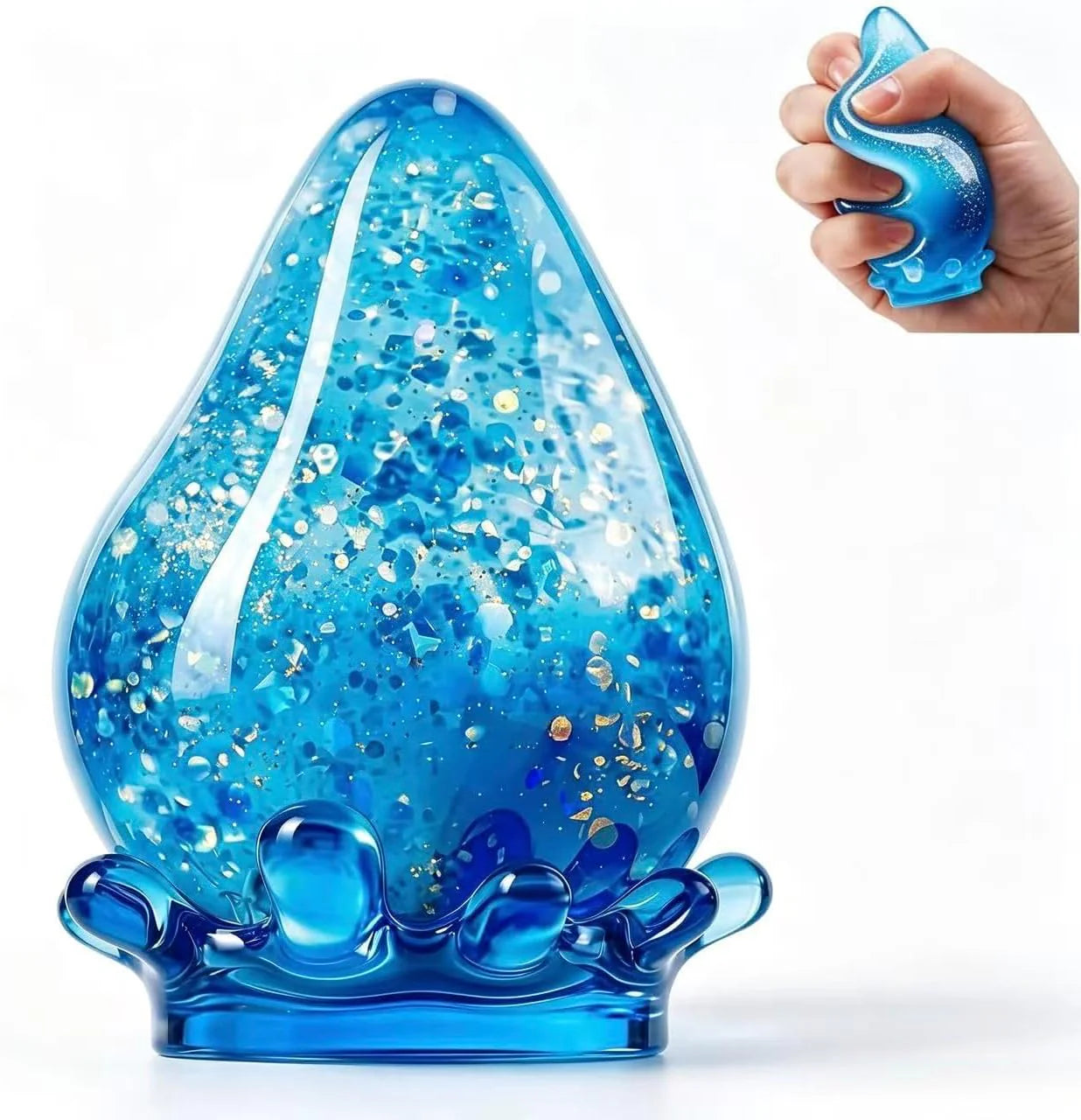 Water Drop Squeeze Squishies, Dream Squishy Drop Squishy Stress Ball,Drop Gifts for Anxiety Relief Office Easter Birthday (Blue) - US 2979