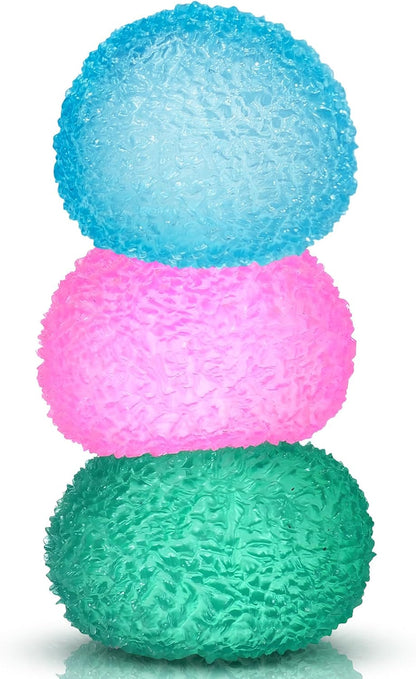 3pc Stress Balls for Adults, Squishy Ball Sensory Textured Memory Gel Fidget Toys for Kids/Adults Hand Exercises, Valentines Day Party Favors Anxiety Relief Squeeze Ball(1.80“) - US 6167