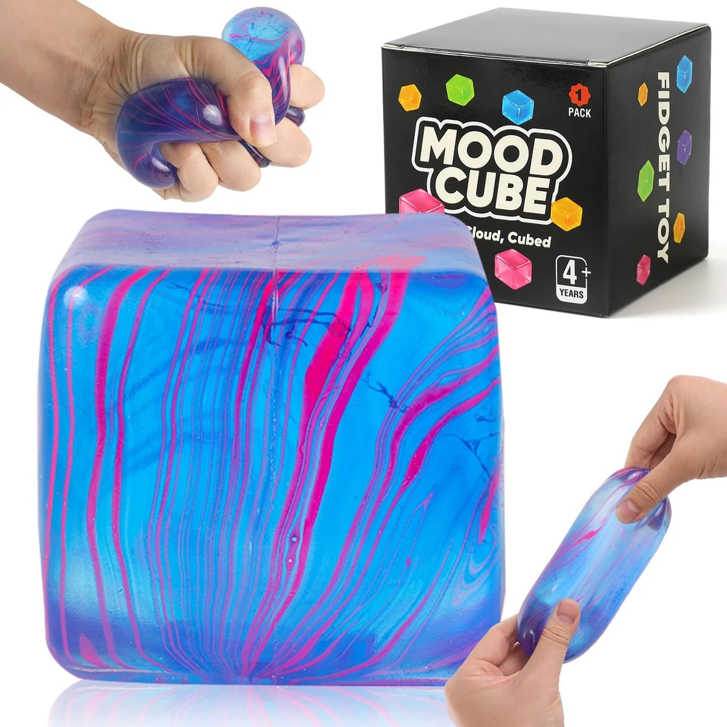 Stress Balls, Squishy Stress Cube for Kids Adults, Squishy Slow Rising Fidget Cube Sensory Toys for Anxiety Stress Relief, High Density Ice Squeeze Ball Cubes for Adults Kids. (Pink) - US 9314