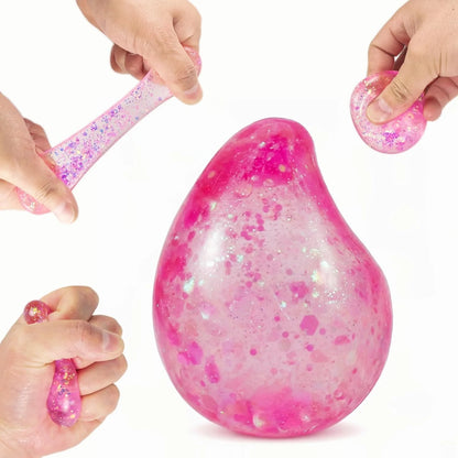 Pink Drop Squishies Sugar Stress Ball, Soft Slow Rise Sugar Fidget Toy, Squishy Squeeze Sensory Stress Ball Fidget Toy for Relaxing, Quiet Classroom Prizes & Easter Basket Stuffers - US 1618
