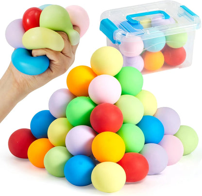 JOYIN 24 Pack Slow Rising Stress Balls, Squishy Sensory Fidget Toys, Hand Therapy Balls for Anxiety Relief, Classroom Prize Box Toys for Kids, Goodie Bag Stuffers, Party Favors - US 4203