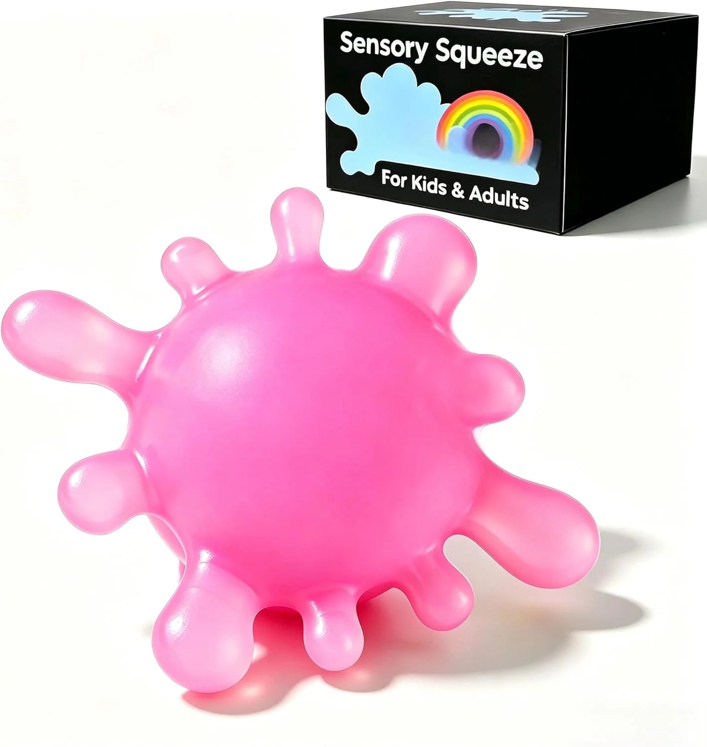 1 Pack Fidget Toys Stress Balls for Kids, Splat-Tastic Squishy Toy, Stress Splat Toy, Squishies Anxiety Stress Relief, Ice Squishy Stress Sensory Cube Malt Sugar Balls with Autism (Purple) - US 9551