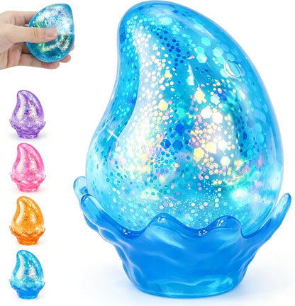 Squishy Stress Balls,Cube Squishies Anxiety Stress Relief Ice Squishy Malt Sugar Balls,Soft Sensory Calming Toys for Kids Teens, Party Favors & Classroom Prizes for Kids - Blue - US 8004