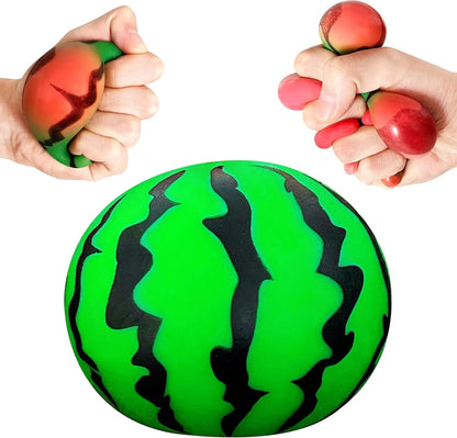 JIAHO Squishy Watermelon Stress Balls for Kids and Adults, Fruit Dough Balls, Fidget Toys, Anxiety Relief Stretch Balls, Squishy Toys for Kids Prizes, Party Favors | Change Color Squeeze Ball - US 6919