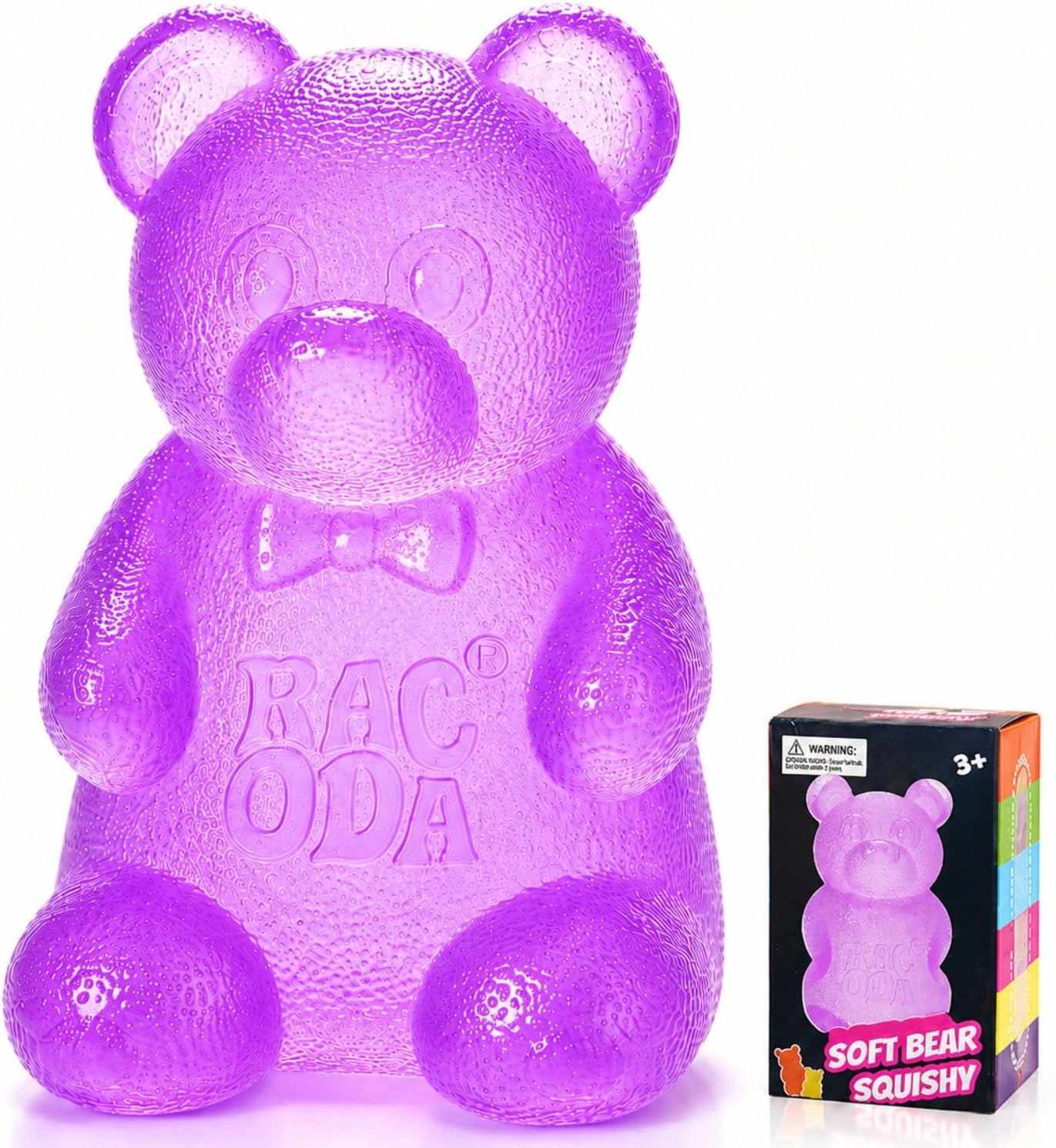 Gummy Bear Squishy, Sensory Fidget Toy Toys for Anxiety Stress Relief,Squishies Sensory Toy for Adults Kids Teens,Purple Stress Ball for Classroom Prize, Birthday Gifts Party Favors - US 3726