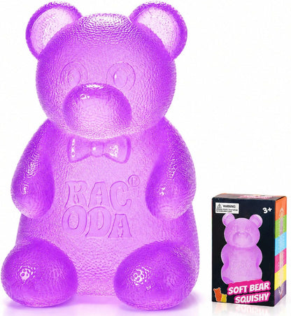 Gummy Bear Squishy, Sensory Fidget Toy Toys for Anxiety Stress Relief,Squishies Sensory Toy for Adults Kids Teens,Purple Stress Ball for Classroom Prize, Birthday Gifts Party Favors - US 3726