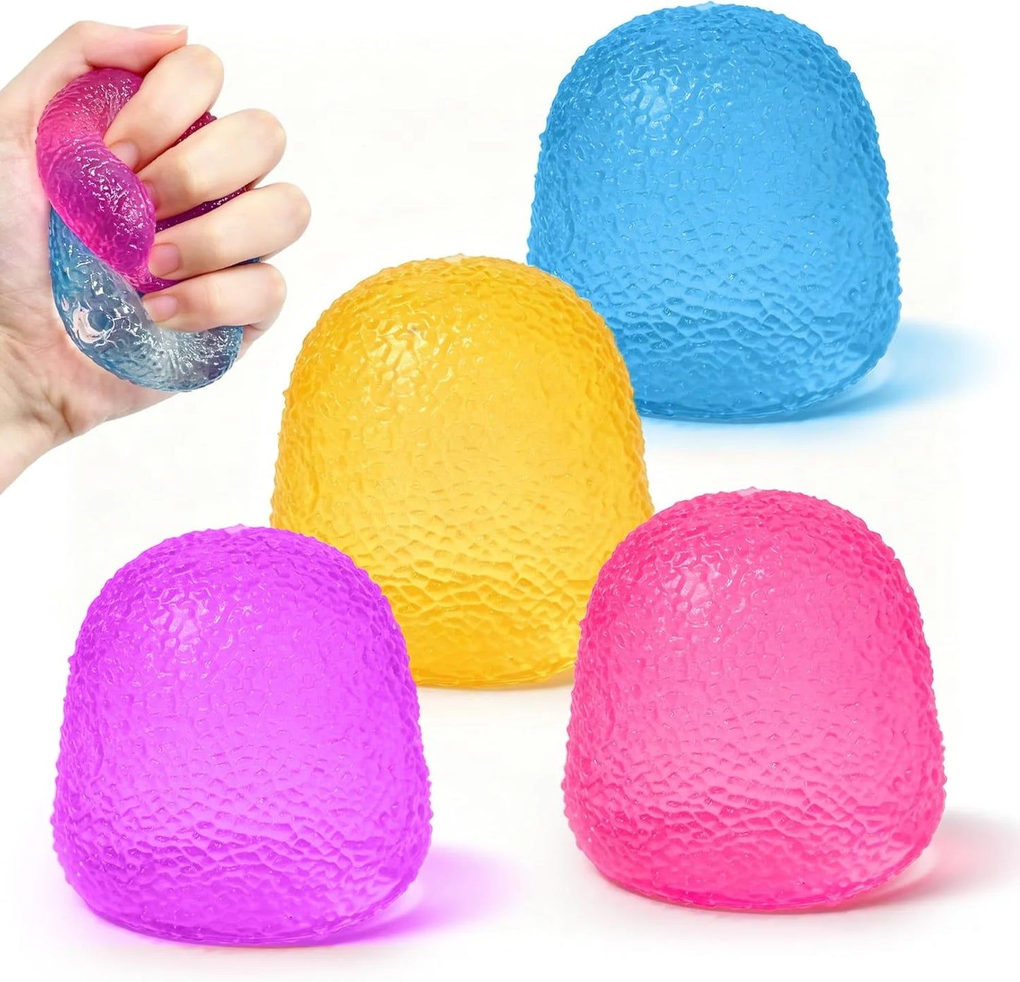 4PCS Gumdrop Squishy Toys Mini, Sweet Gel Candy Stress Ball, Sensory Squeeze Toy Set , Soft Hand Fidgets for Anxiety Relief, Birthday Goodie Bag Fillers for Teens & Adults - US 3976